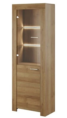 Vitrine SKY SWT70 Vitrinenschrank 70/x197x37 cm Schrank 2 Türiger Wohnzimmer - Bild 1 von 3