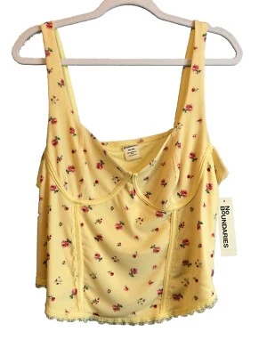 Без границ женщин Топ XXL лимон цветочный бюстье Lacey без рукавов укороченный рубашка - Изображение 1 из 4