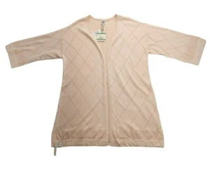 Anne Klein Women's Long 3/4 Sleeve Open Front Cardigan Size 0X Beige J203 - Picture 1 of 5