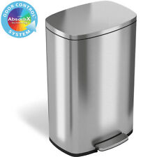 13 Gallon Stainless Steel Step Trash Can Kitchen Home Office