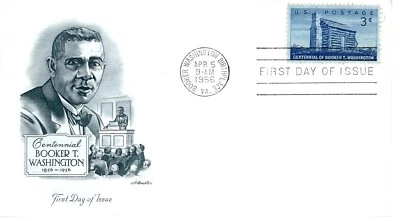 US FDC # 1074 1956 3c Booker T Washington ArtMaster  ST3347 - Image 1 of 3