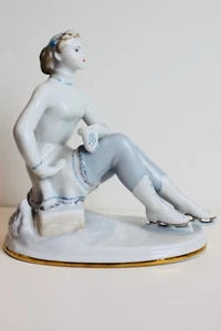 SOVIET FIGURINE "FIGURE SKATER " LFZ LOMONOSOV - Bild 1 von 6
