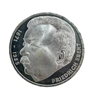 1975 J GERMANY 5 MARK Friedrich Ebert 0.625 SILVER COIN KM#141 - Picture 1 of 6