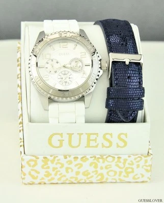 FREE Ship USA Chic Ladies Watch GUESS Rubber Leather New U0422L1 Prime Lovely - Image 1 of 4