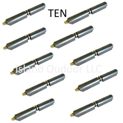 TEN 4-3/4" Weld-on BBQ smoker Steel Bullet Hinges w/ Brass Bushing/Grease Zerk