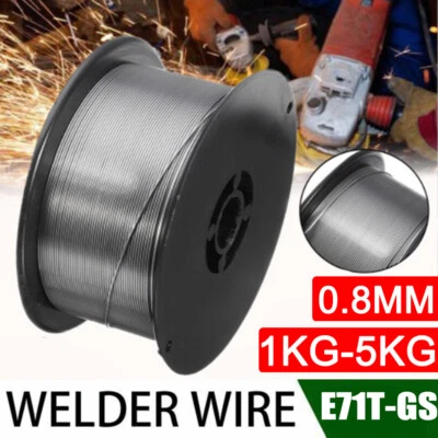 GASLESS STAINLESS STEEL MIG WELDING WIRE REEL SPOOL ROLL FLUX CORE 1-8KG 0.8mm