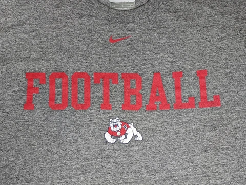 Vintage Nike Fresno State Bulldogs L Shirt Football Short Sleeve Center Swoosh Cover