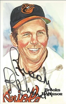 BROOKS ROBINSON Perez-Steele Baltimore Orioles Autographed HOF Postcard PSA 7330 - Image 1 of 4