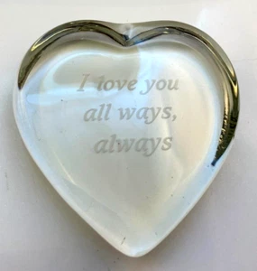 Pisapapeles de cristal en forma de corazón "Te amo de todos los sentidos, siempre" - Imagen 1 de 4