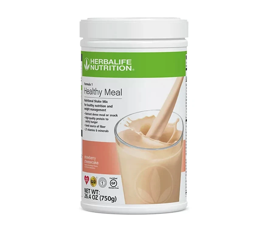 Mezcla de batido nutricional de comidas Herbalife Fórmula 1 - pastel de queso de fresa 750 gms Foto 1 de 1