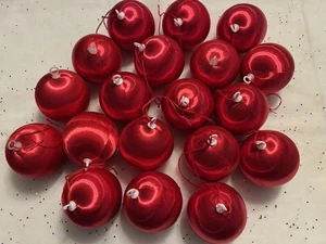 19 VINTAGE Red SATIN Silk CHRISTMAS  BALL ORNAMENT 2.5” Foam - Picture 1 of 4