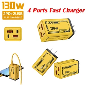 130W 4Ports GaN Charger Scalable Fast Charger Module With Type C or USB cable - Photo 1 sur 13