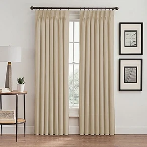 The Collection, Drape/Curtain Panel Vertical Pinched Pleat in Linen 63" from BBB - Picture 1 of 5