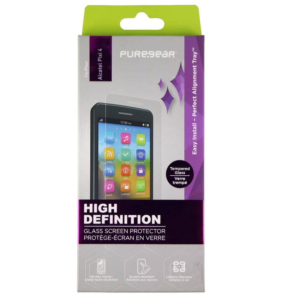 PureGear High Definition Tempered Glass for Alcatel Pixi 4 - Clear - image 1 of 1