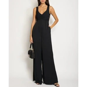 Zimmermann Jumpsuit Size 1 Small S 10 / US 6 Classic Black Ruched Details - Picture 1 of 8