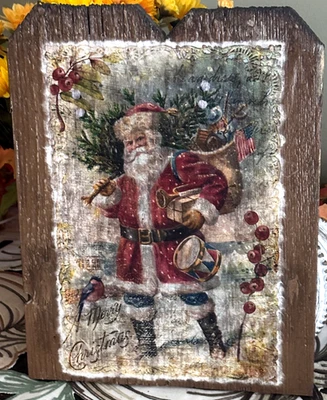 *~* SANTA *~* TOYS *~* MERRY CHRISTMAS *~* RECLAIMED FENCING - Image 1 of 2