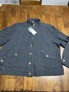 Ralph Lauren Jeans Co. Cropped Casual Jacket Size XL NWT Blue Preppy Nautical - Picture 1 of 8