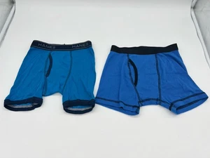 NEW Hanes Underwear Boys M 8 Blue 2 Pack 100 % Cotton - Picture 1 of 4