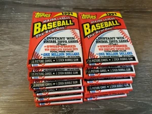 Lotto confezioni cera 1991 Topps Baseball mai aperte/sigillate (12) stile violoncello 15 carte ciascuna - Foto 1 di 4