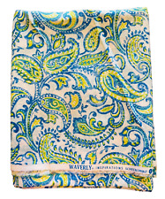 Waverly Inspirations cotton duck fabric yellow blue paisley pattern 2 yds 74x44