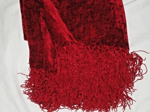 MARTHA STEWART REAL RED CHENILLE FRINGED (1) THROW BLANKET 52 X 62 HOLIDAY - Picture 1 of 4