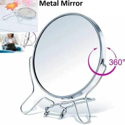 Double Sided Small Round Make-Up Mirror Magnifying Cosmetic Shave Grooming 140mm - Image 1 of 4