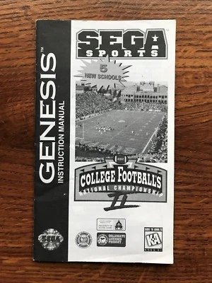 College Footballs National Championship II 2  Sega Genesis Game Manual Only  - Image 1 of 4
