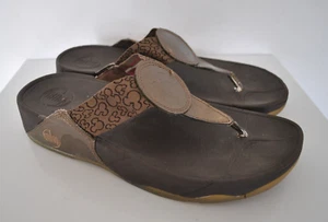 Braune limitierte Auflage Mickey Mouse Disney Damen Flip Flop Sandalen Größe 7 Fitflop - Bild 1 von 6