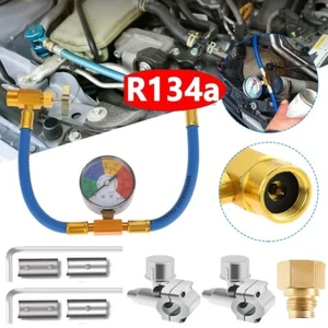 R134a Car AC A/C Refrigeration Air Conditioning Recharge Hose Pressure Gauge - Picture 1 of 13