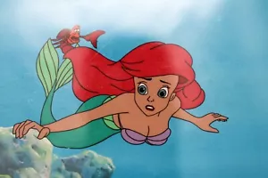 Sirenetta Serie TV Animazione Cel di Ariel e Flounder - LM1 - Foto 1 di 7