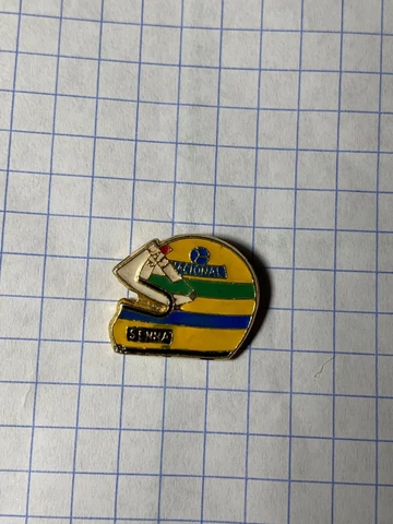 Ayrton Senna Helmet F1 1994 Renault Pin Badge Cover
