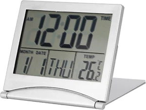 Digitaluhr LCD-Reisewecker Klappbar, Tragbare Mini-LCD-Display Uhr mit Hintergru - Bild 1 von 9