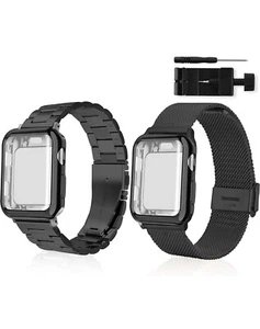 SPORUS Apple Watch Band [2 Pack], Metal Iwatch Band with Screen Protector Case - Picture 1 of 7