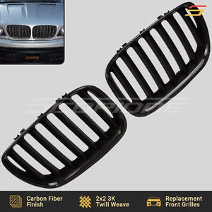 Scopione Carbon Fiber Front Kidney Grilles Set for BMW 04-06 X5 | LCI E53 - Foto 1 di 6