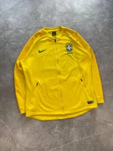 Vintage Nike 2018 Brasil Training Full Zip Jacke Fußball Gelb Größe XL - Bild 1 von 12