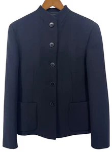 Chaqueta para mujer Giorgio Armani cuello mandarín minimalista negro mediano Milano - Imagen 1 de 12