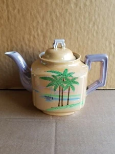 Midcentury Japanese Shellacware Teapot Handpainted - Picture 1 of 5