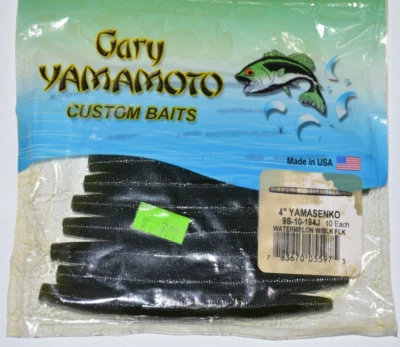 gary yamamoto senko 4" yamasenko 10 pr pk 9s-10-194j watermelon black  flake - Image 1 of 3