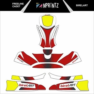 FREELINE CADET BIREL ART KIT DE PEGATINAS DE KART COMPLETO KARTING - CADETE-NOVATO - Imagen 1 de 3