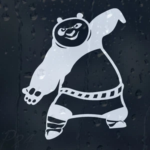 Funny Kung Fu Baby Panda On Board Kids Car Bumper Window Decal Vinyl Sticker - Picture 1 of 2