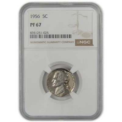 1956 Jefferson Nickel PF 67 NGC Proof 5c Coin SKU:I20638 - Image 1 of 4