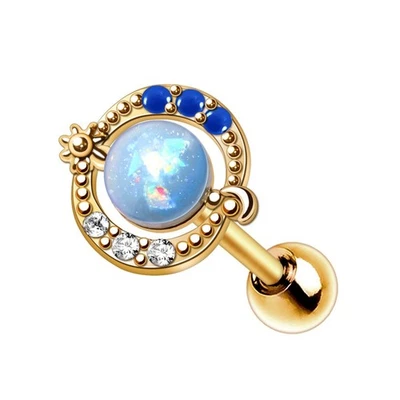 Gold Plated Blue Galaxy Cartilage Earring - Image 1 of 3
