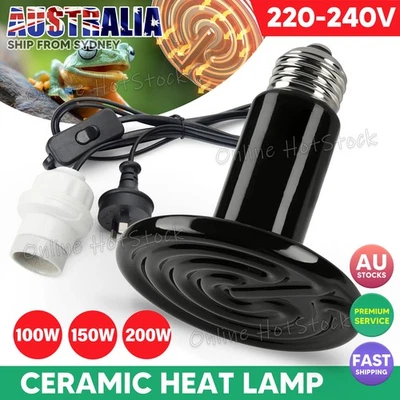Infrared Ceramic Heat Lamp Bulb With Holder For Reptile Pet Chicken Brooder - image 1 of 4