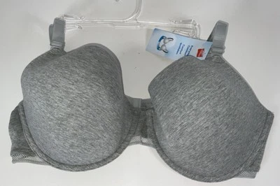 NWT Hanes CG148 Everyday Comfort Underwire Bra - Gray - 40DD - Image 1 of 4