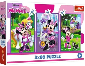 NEW Trefl Jigsaw Puzzle 3x80 Pieces 5+ Ages Disney Minnie and Friends - Picture 1 of 4