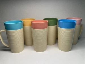 Raffiaware by Thermo-Temp Drink Tumblers Vintage Set of 6 - Picture 1 of 12