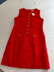 NWT J. Crew Women’s Red Linen Shift Mini Dress Size 2 New - Picture 1 of 9