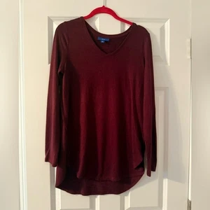 Apt. 9 | Maglione tunica scollo a V bordeaux | Taglia M - Foto 1 di 8