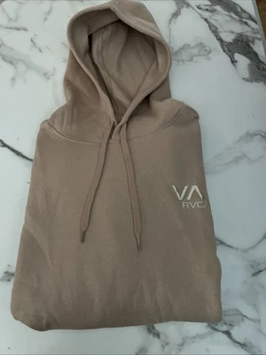 New RVCA Long Sleeve Hoodie Sweatshirt Mens Street Style Stitched Logo Size L - Image 1 of 4