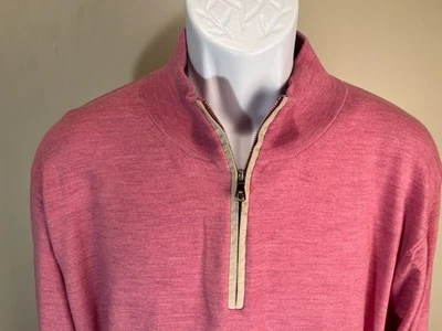 Peter Millar Men's pink Excursionist Flex 1/2 zip golf Sweater Large L EUC - Image 1 of 4